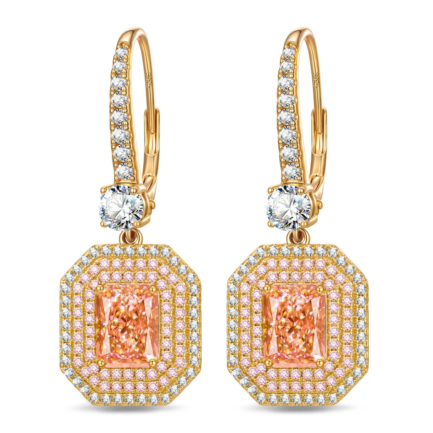 Sterling Silver Rose Dawn Earrings In 14K Gold Plated