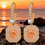 Sterling Silver Rose Dawn Earrings In 14K Gold Plated