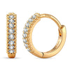 0.2 CT.TW Lab-Created Diamond Round Huggie Hoop Earrings in Tarnish-Resistant Silver, Sterling Silver Ear Post in 14K Gold Plated (Includes IGI Certification from International Gemological Institute)