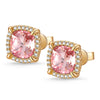 Sterling Silver Cherry Blossom Jewel Earrings In 14K Gold Plated -Created With SWAROVSKI® Crystals
