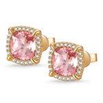 Sterling Silver Cherry Blossom Jewel Earrings In 14K Gold Plated -Created With SWAROVSKI® Crystals