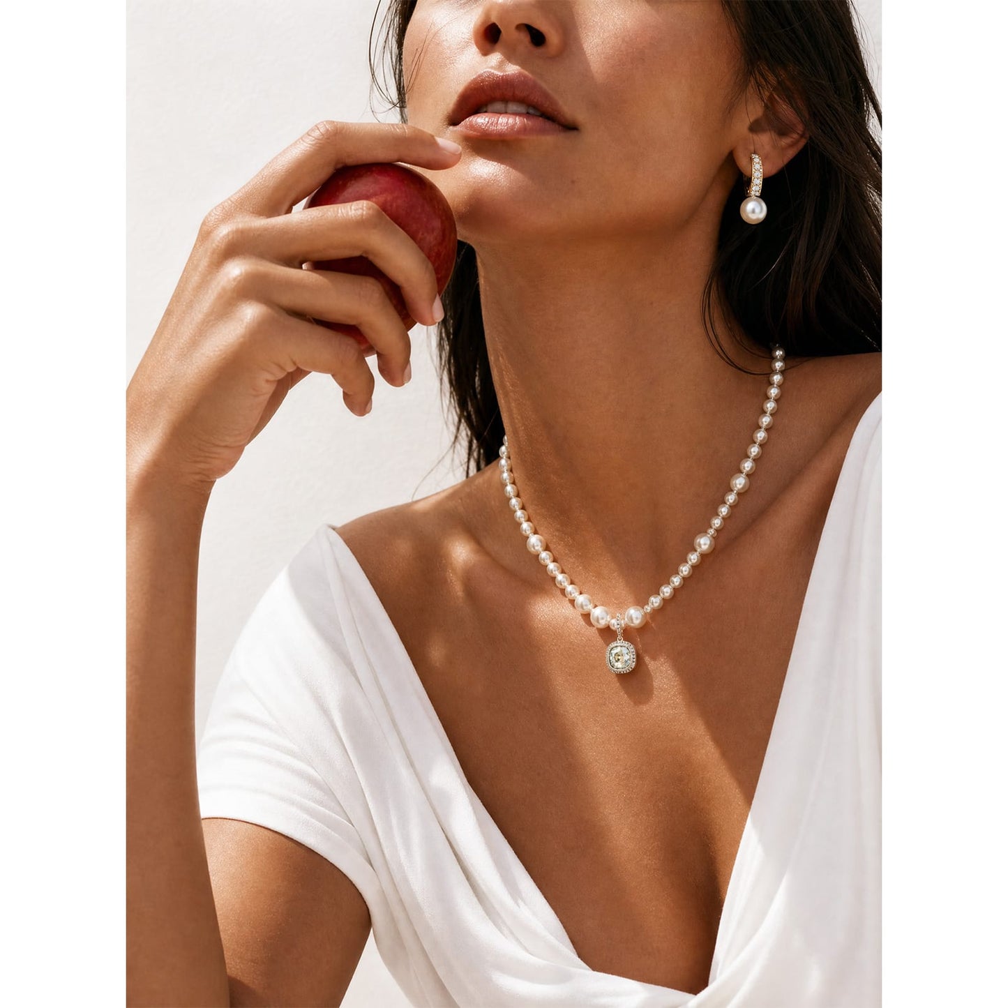 Sterling Silver Eternal Grace 12mm Pearl Earrings In 14K Gold Plated -Created With SWAROVSKI® Pearls