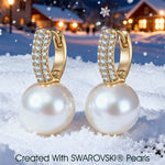 Sterling Silver Eternal Grace 12mm Pearl Earrings In 14K Gold Plated -Created With SWAROVSKI® Pearls