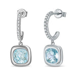 Sterling Silver Luna Elegance Earrings In White Gold Plated - Created With SWAROVSKI® Crystals