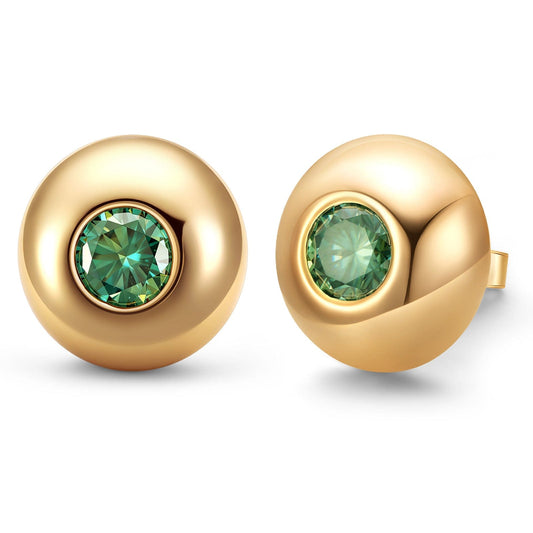 gona- Tarnish-resistant Silver Lab-Grown Moissanite Classic Earrings with Sterling Silver Ear Post In 14K Gold Plated