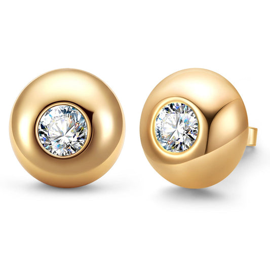 gona- Tarnish-resistant Silver Lab-Grown Moissanite Classic Earrings with Sterling Silver Ear Post In 14K Gold Plated