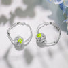 Sterling Silver Green Four Leaf Clover Charms Earrings Set With Enamel In White Gold Plated