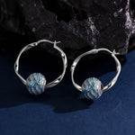 Sterling Silver Embrace the Surges Charms Earrings Set With Enamel In White Gold Plated