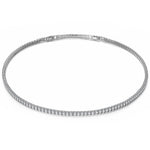 Sterling Silver Classic Tennis Necklace In White Gold Plated
