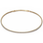 Sterling Silver Classic Tennis Necklace In 14K Gold Plated