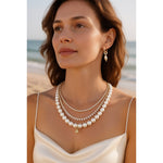 Sterling Silver Classic Tennis Necklace In 14K Gold Plated