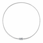 Sterling Silver Braided Knot Rope Choker Necklace In White Gold Plated