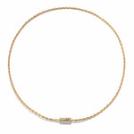 Sterling Silver Braided Knot Rope Choker Necklace In 14K Gold Plated