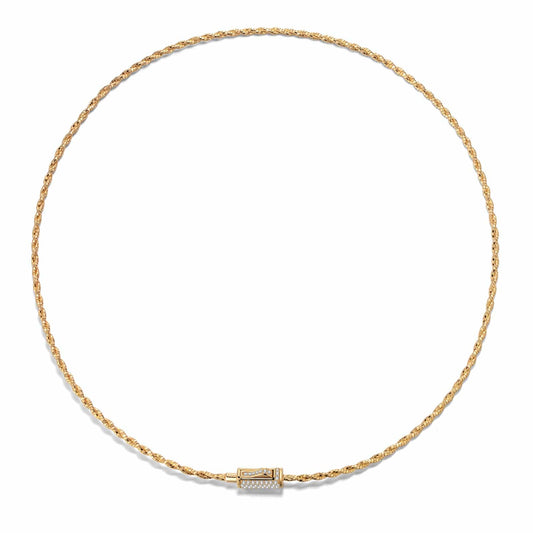 gon- Sterling Silver Braided Knot Rope Choker Necklace In 14K Gold Plated