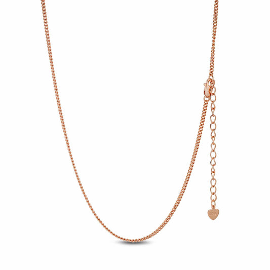 gon- Sterling Silver Classic Chain Necklace In Rose Gold Plated
