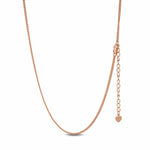 Sterling Silver Classic Chain Necklace In Rose Gold Plated