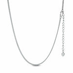 Sterling Silver Classic Chain Necklace In White Gold Plated