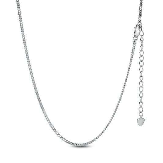 gon- Sterling Silver Classic Chain Necklace In White Gold Plated