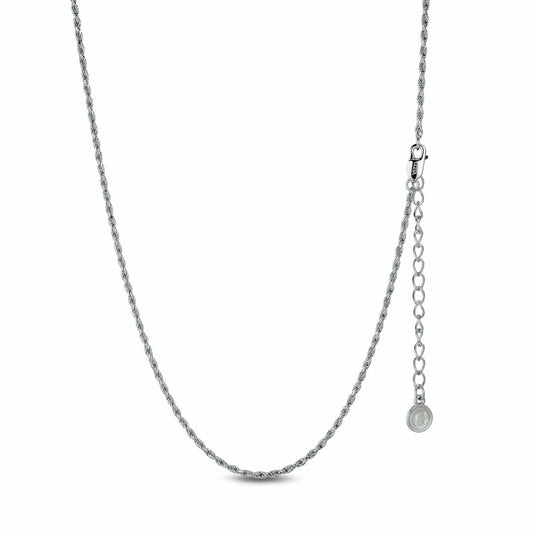 gon- Sterling Silver Classic Twisted Chain Necklace In White Gold Plated