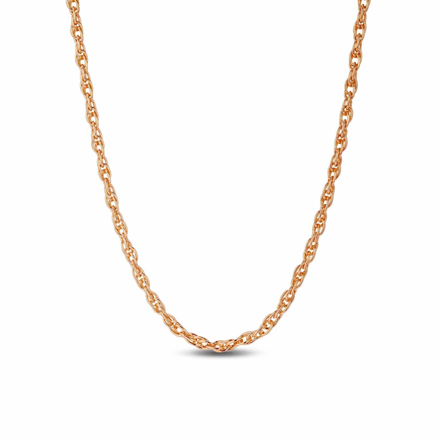 Sterling Silver Classic Double Cross Chain Necklace In Rose Gold Plated