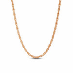 Sterling Silver Classic Double Cross Chain Necklace In Rose Gold Plated