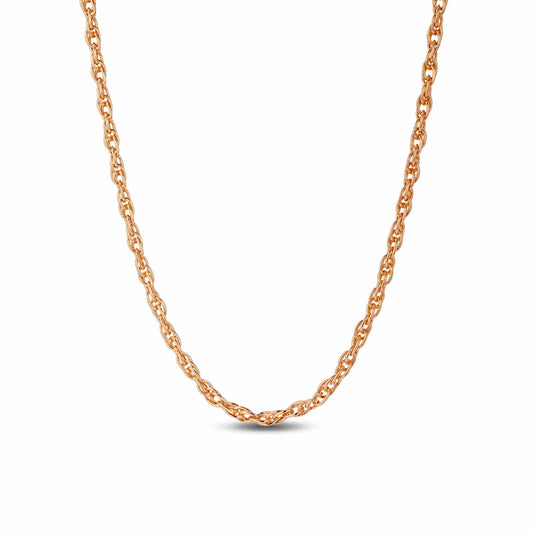 gon- Sterling Silver Classic Double Cross Chain Necklace In Rose Gold Plated