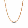 Sterling Silver Classic Double Cross Chain Necklace In Rose Gold Plated