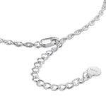 Sterling Silver Classic Double Cross Chain Necklace In White Gold Plated