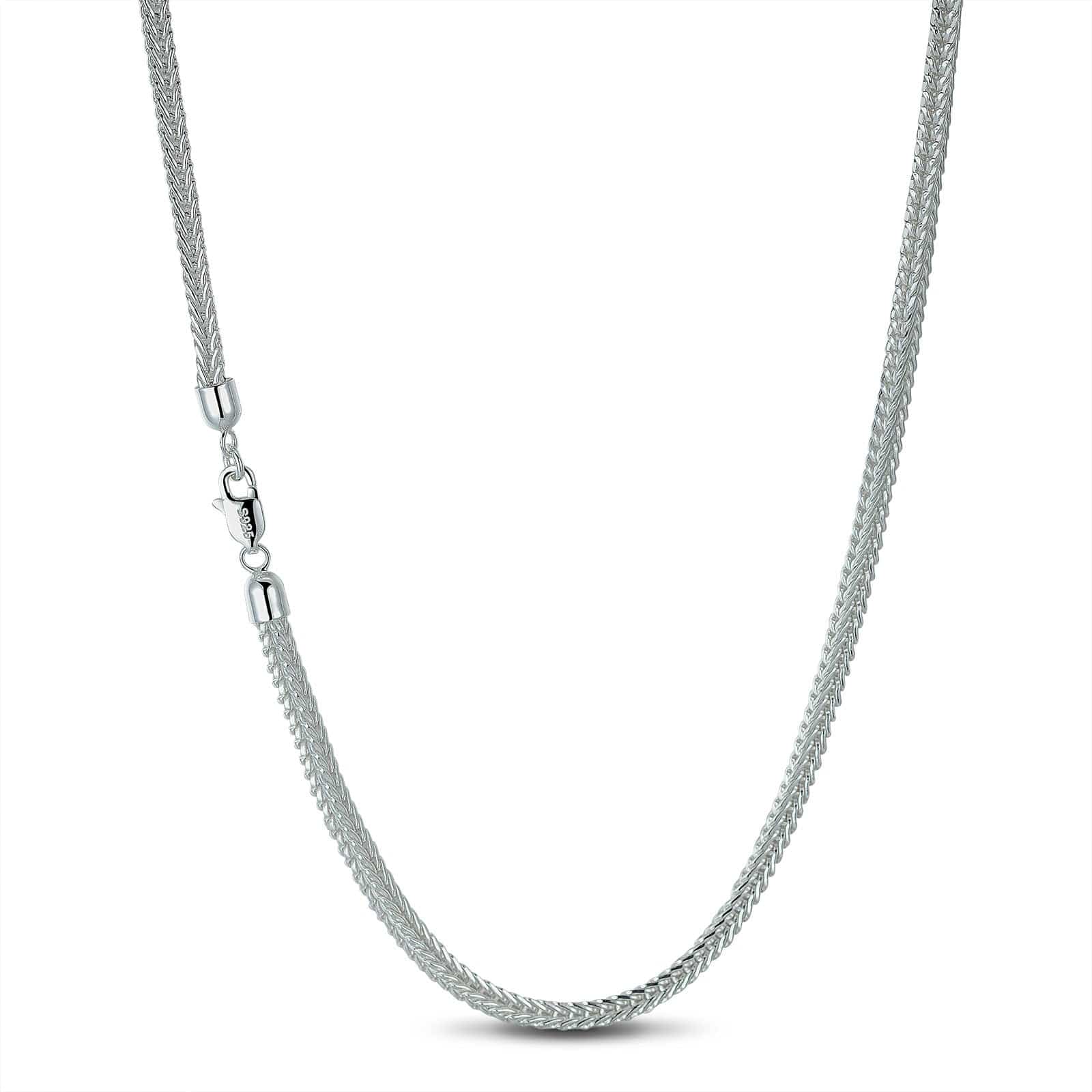 STERLING SILVER CLASSIC CHAIN NECKLACE IN WHITE GOLD PLATED – GONA