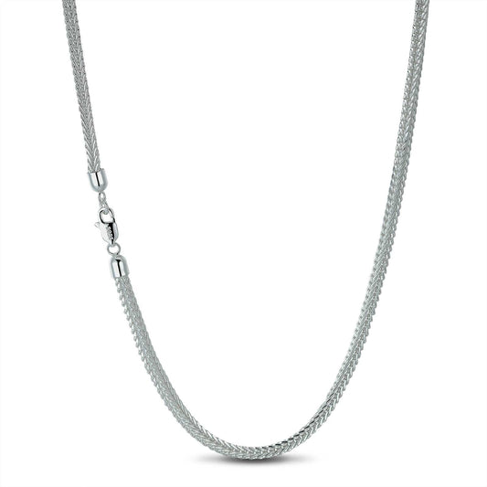 gon- Sterling Silver Classic Chain Necklace In White Gold Plated