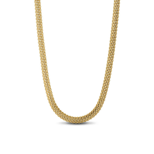 gon- Sterling Silver Simple Chain Necklace In 14K Gold Plated