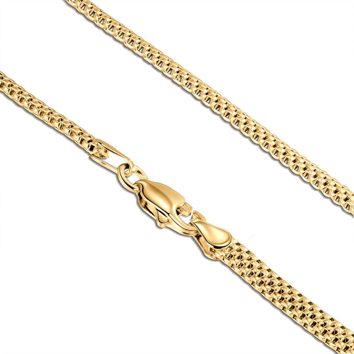 Sterling Silver Simple Chain Necklace In 14K Gold Plated