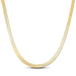 Sterling Silver 3.2mm Flat Snake Chain Necklace In 14K Gold Plated