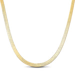 Sterling Silver 4.0mm Flat Snake Chain Necklace In 14K Gold Plated