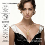 Memory Locket Rope Chain Necklace In 14K Gold Plated - Created With SWAROVSKI® Crystals