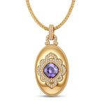 Memory Locket Rope Chain Necklace In 14K Gold Plated - Created With SWAROVSKI® Crystals