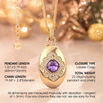 Memory Locket Rope Chain Necklace In 14K Gold Plated - Created With SWAROVSKI® Crystals