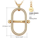 Interchangeable Charm Holder Necklace – Versatile Archway Pendant, Customize with Any Charms, 925 Sterling Silver Chain (23.2” + 2” Extender)