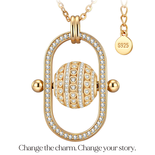 gona- Interchangeable Charm Holder Necklace – Versatile Archway Pendant, Customize with Any Charms, 925 Sterling Silver Chain (23.2” + 2” Extender)