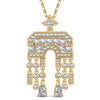 Sterling Silver Necklace Chain Arch of Triumph Tarnish-resistant Silver Tassels Pendant Necklace In 14K Gold Plated