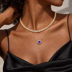 Glistening Droplets Tarnish-resistant Silver Tennis Necklace Chain In 14K Gold Plated