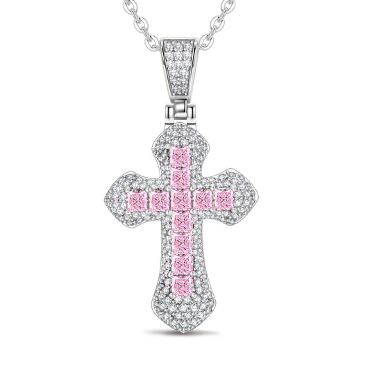 gon- Sterling Silver Necklace Chain Divine Blessing Tarnish-resistant Silver Cross Pendant Necklace In White Gold Plated