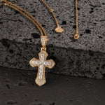 Sterling Silver Necklace Chain Divine Blessing Tarnish-resistant Silver Cross Pendant Necklace In 14K Gold Plated