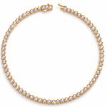 5.8 CTW Lab-Grown Diamond Honeycomb Tennis Necklace In Tarnish-Resistant Silver (S180), 16 in / 40.64 cm (Includes IGI Certification from International Gemological Institute)