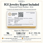 5.8 CTW Lab-Grown Diamond Honeycomb Tennis Necklace In Tarnish-Resistant Silver (S180), 16 in / 40.64 cm (Includes IGI Certification from International Gemological Institute)