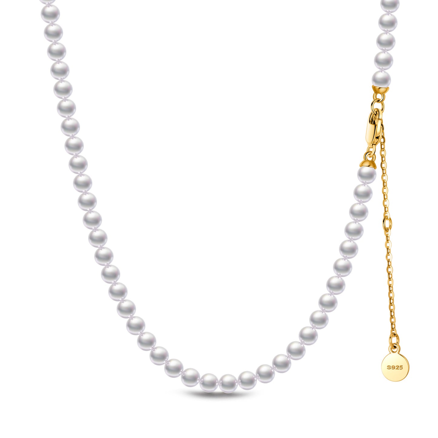 [💥As @mygreatchallenge's Pick] Horseshoe Tarnish-resistant Silver Pearl Necklace In 14K Gold Plated