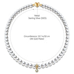 Golden Heart Tarnish-resistant Silver 8mm Pearl Necklace In 14K Gold Plated