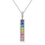 Sterling Silver Kaleidoscope Dream Charm Necklace In White Gold Plated -  Handcrafted with Swarovski® Crystals