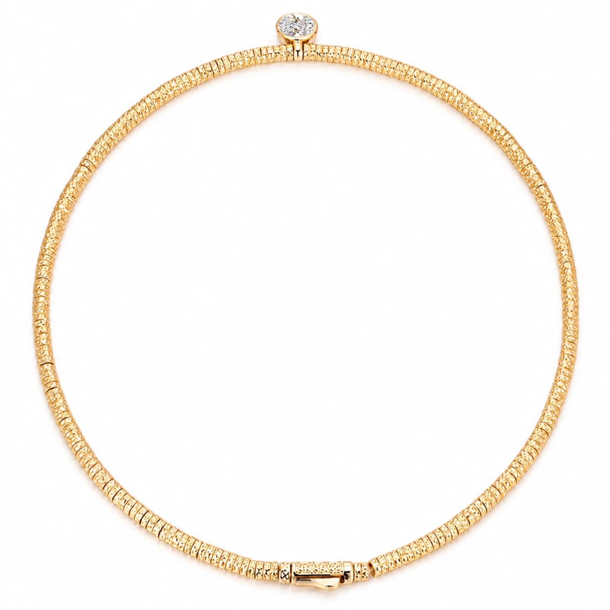 Solitaire Moissanite Oval-Cut Focal Gemstone Pendant Necklace in Tarnish-Resistant Silver with 14K Gold Plating (Comes with Authentic GRA Gemological Research Association Certification)
