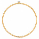 Solitaire Moissanite Oval-Cut Focal Gemstone Pendant Necklace in Tarnish-Resistant Silver with 14K Gold Plating (Comes with Authentic GRA Gemological Research Association Certification)